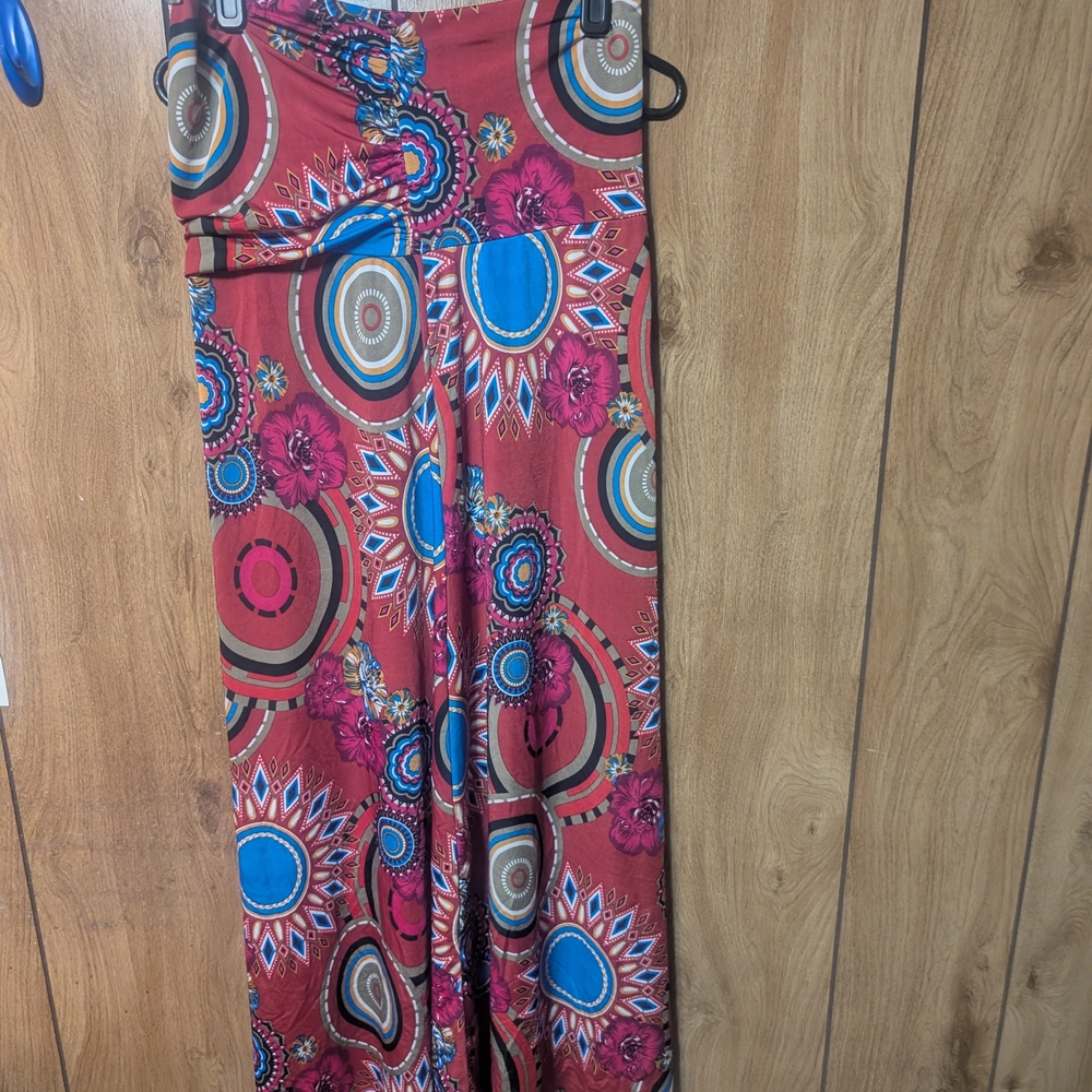 Bohemian Multicolor Wide-Leg Pants